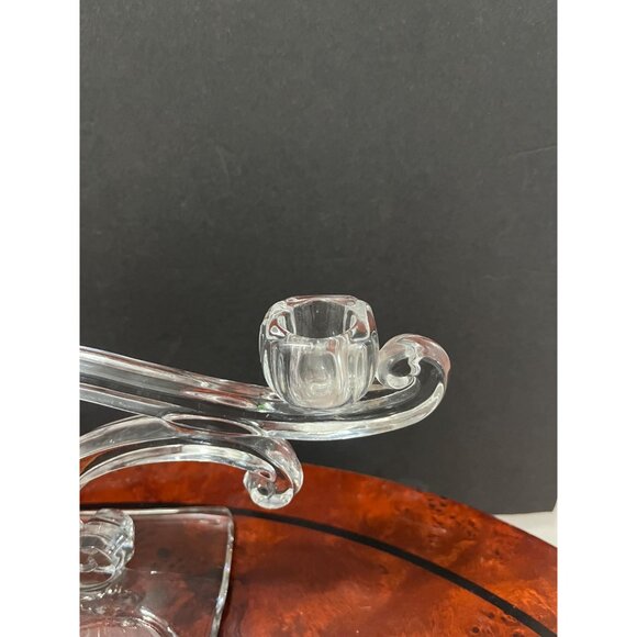 Vtg Viking Glass 3 Light Candelabra Mid Century Vintage Crystal Centrepiece - Picture 5 of 10